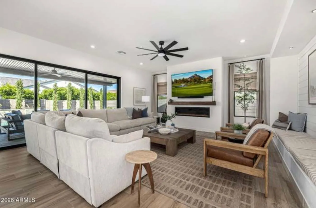 Clean living room after residential cleaning