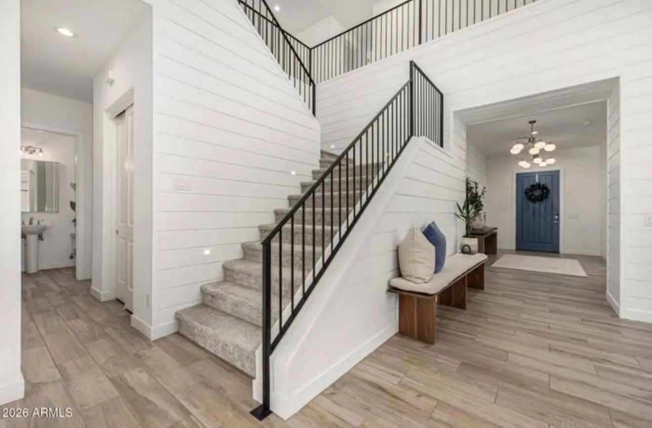 Clean staircase and entry after service