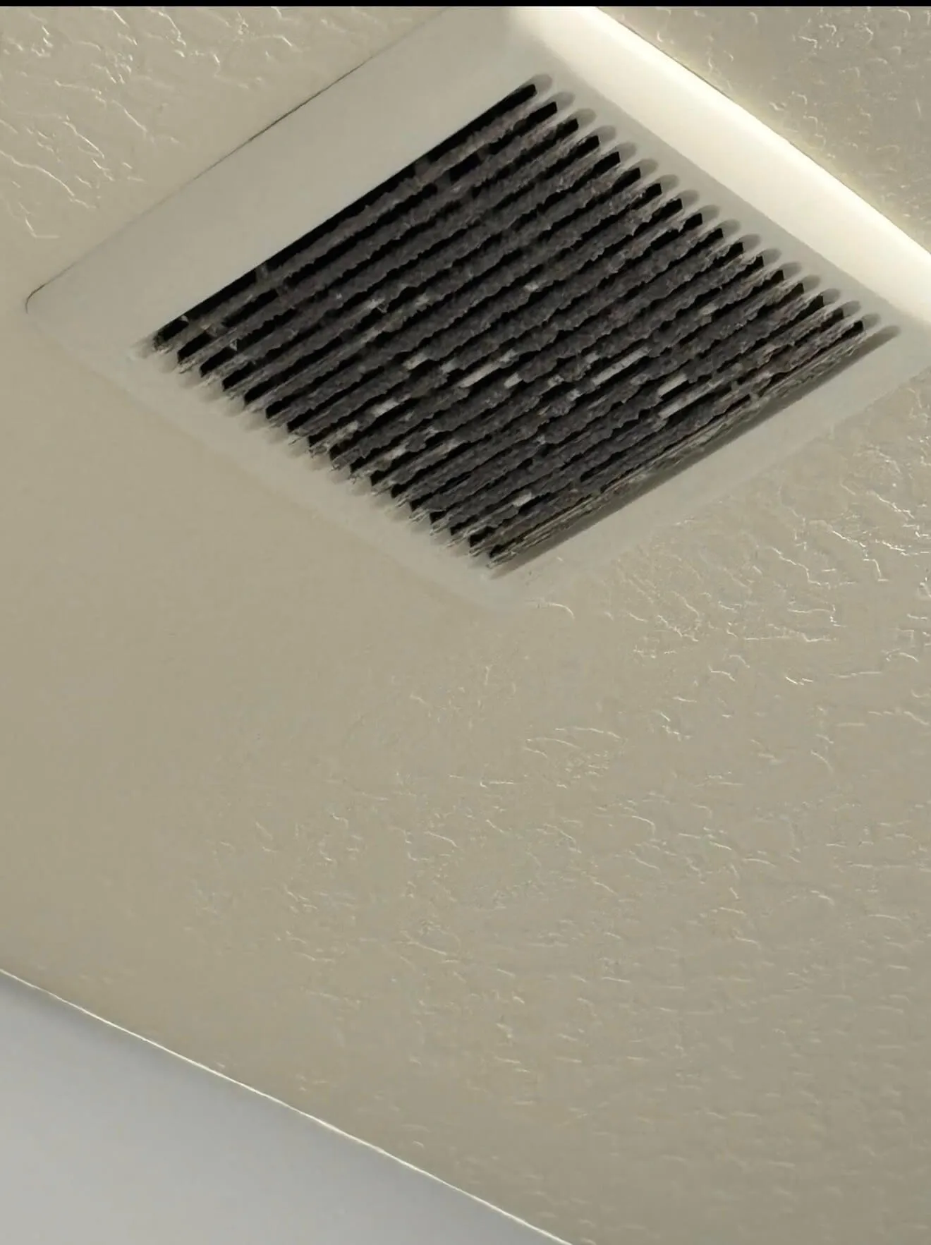 Dusty air vent before cleaning detail