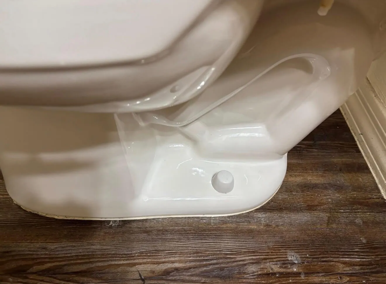 Clean toilet base after bathroom cleaning